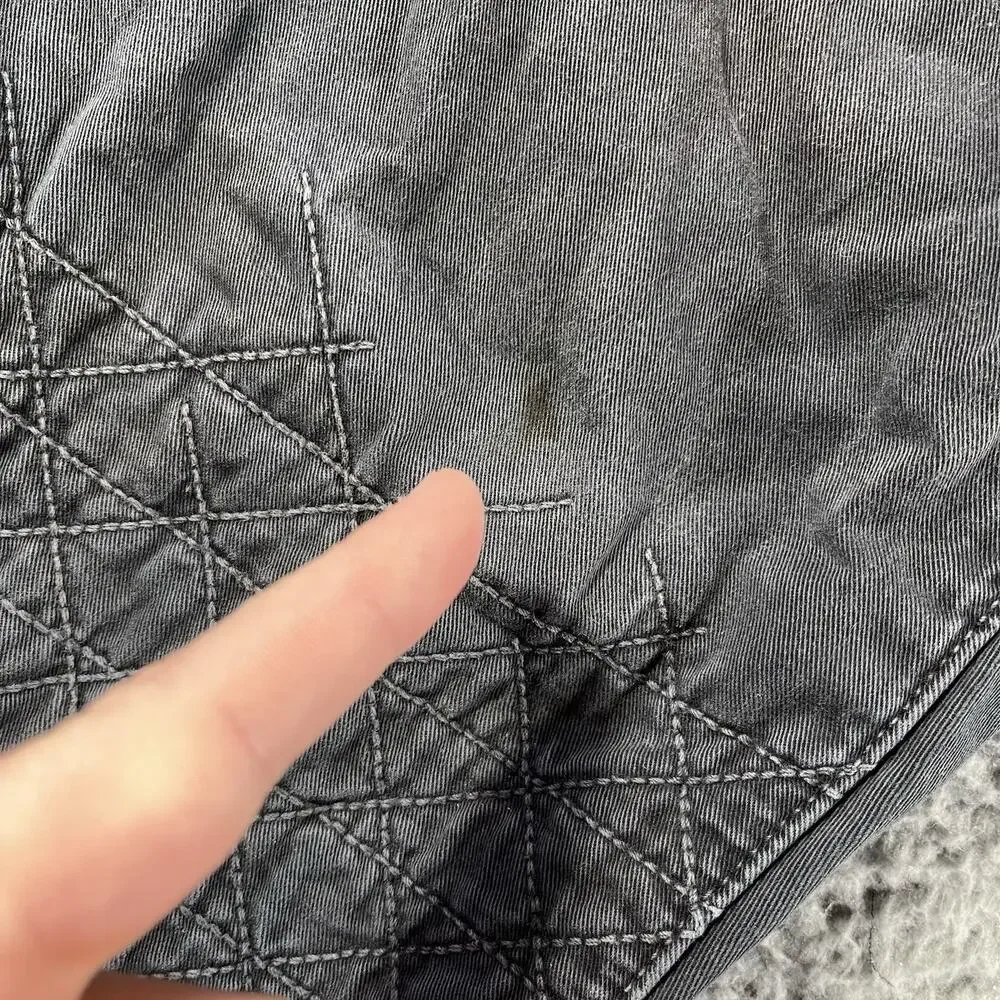 True Religion Dean Slim Relaxed Geo Quilted Pants Grey 32x32 READ